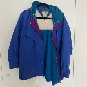 Vintage 90s L.L.Bean Gore-Tex Colorblock Jacket Blue Pink Purple Medium
